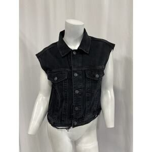 Agolde 'Charli' Black Denim Vest Size XS